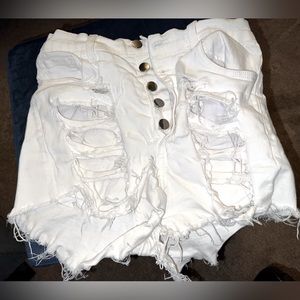 High waisted - super stretchy- color denim shorts!